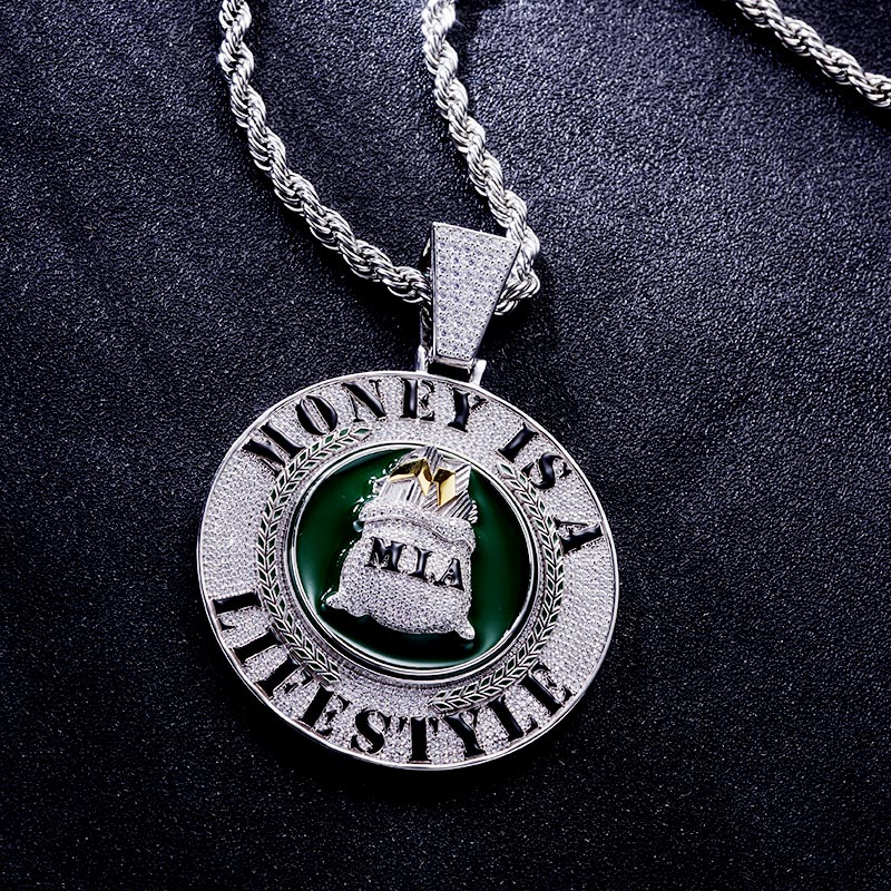 Custom S925 & VVS1 Moissanite Round Letter & Enamel Pendant Deposit