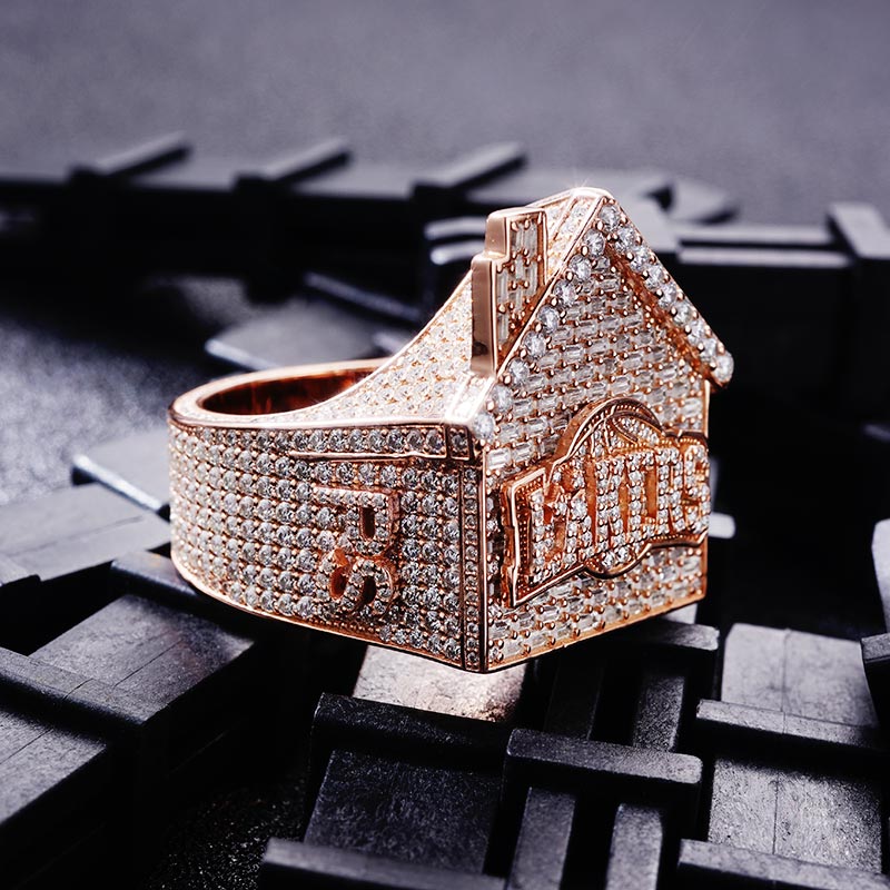 Custom S925 & VVS1 Baguette Moissanite Trap House Ring Deposit