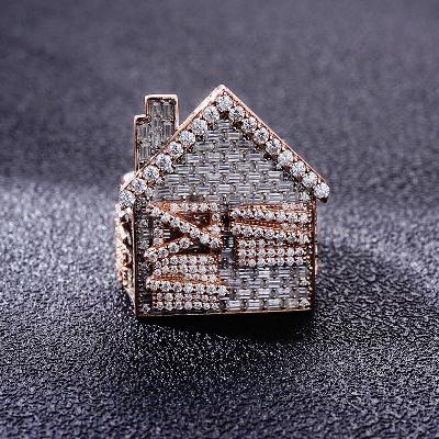 Custom S925 & VVS1 Baguette Moissanite Two-Tone Trap House Ring Deposit