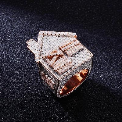 Custom S925 & VVS1 Baguette Moissanite Two-Tone Trap House Ring Deposit