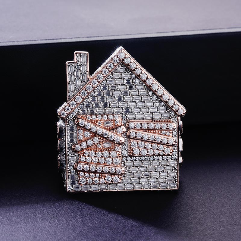 Custom S925 & VVS1 Baguette Moissanite Two-Tone Trap House Ring Deposit
