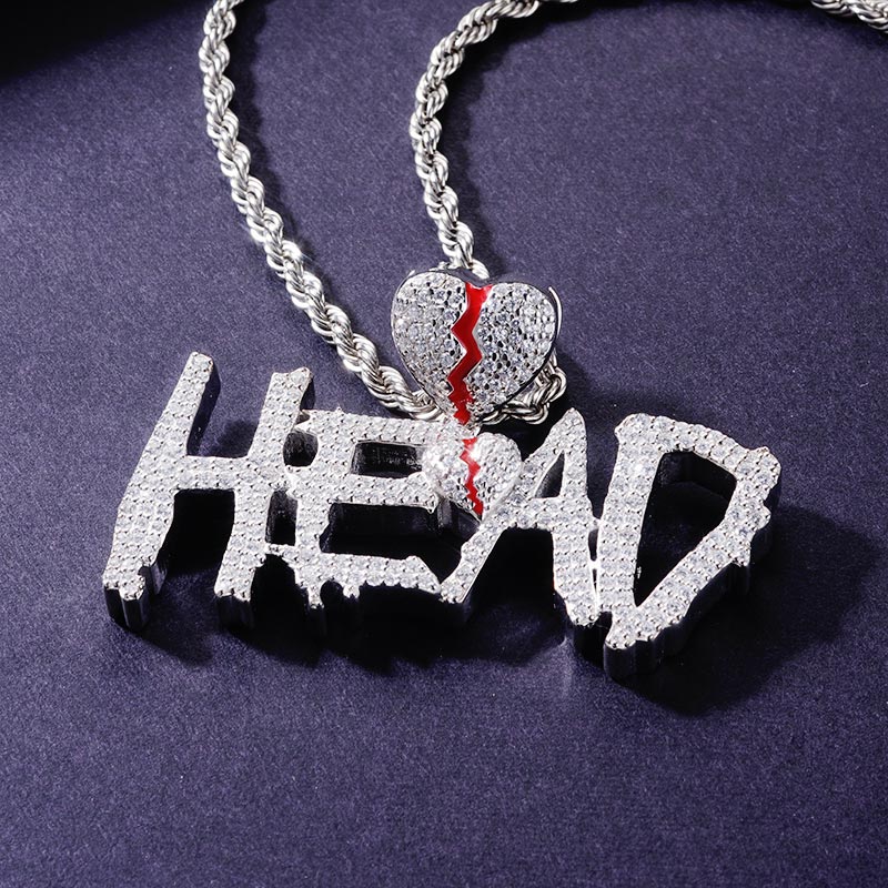 Custom S925 Iced Unique Heart & Letter Pendant Deposit