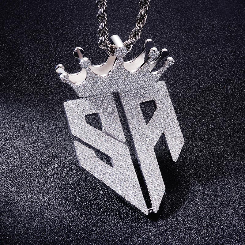 Custom S925 & VVS1 Moissanite Letter & Crown Pendant Deposit