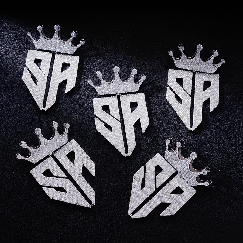 Custom S925 & VVS1 Moissanite Letter & Crown Pendant Deposit