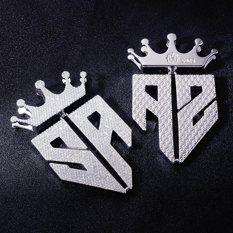 Custom S925 & VVS1 Moissanite Letter & Crown Pendant Deposit