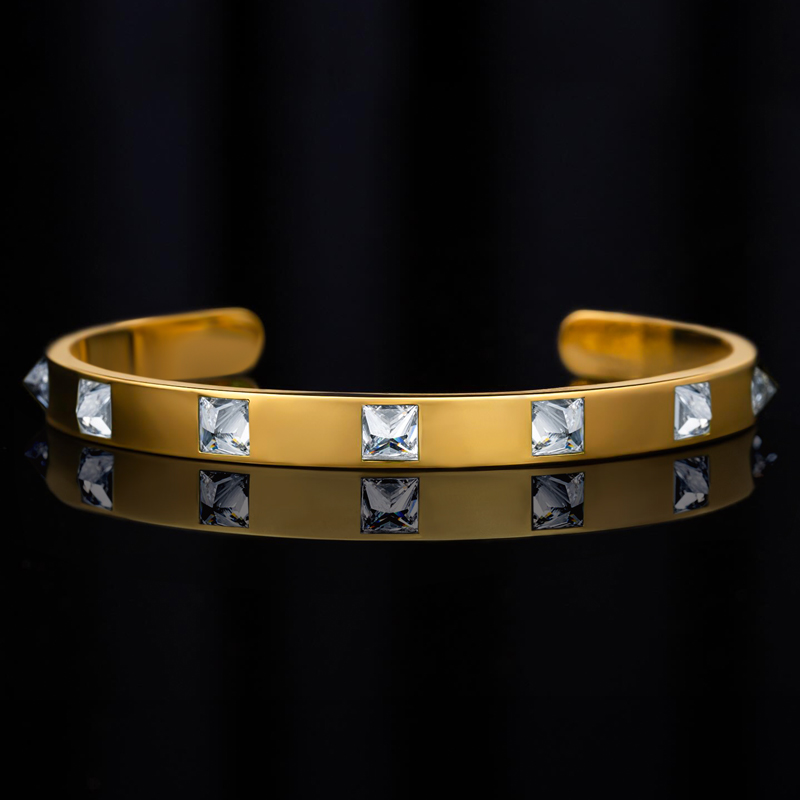 Iced Out Inverted Setting Princess-cut Bracelet