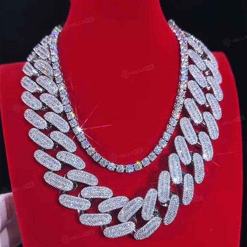 Iced Out 26mm Baguette Handset Cuban Chain