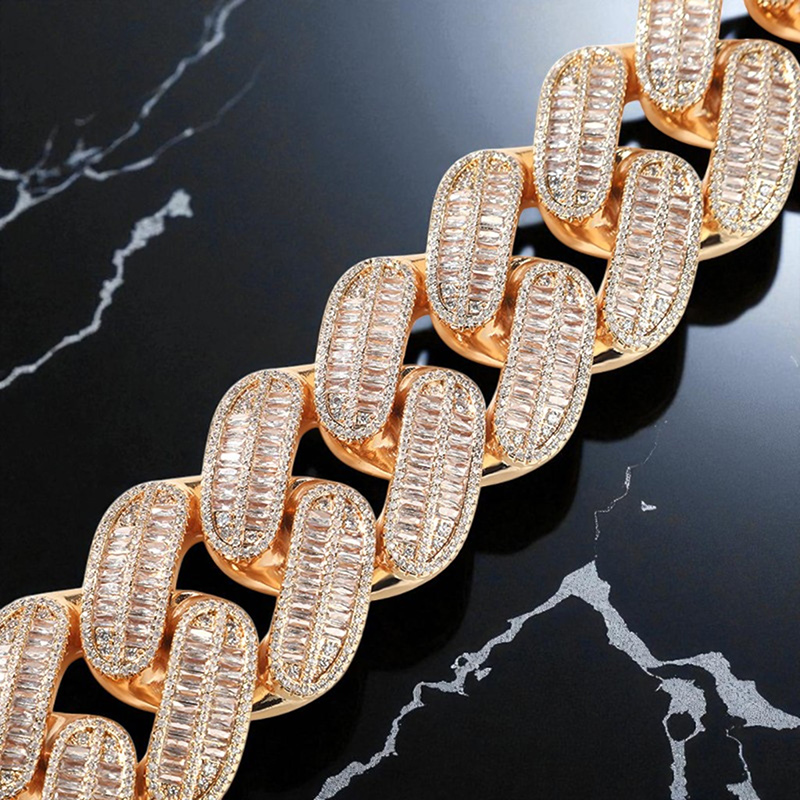 Iced Out 26mm Baguette Handset Cuban Chain