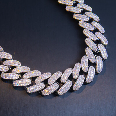 Iced Out 26mm Baguette Handset Cuban Chain