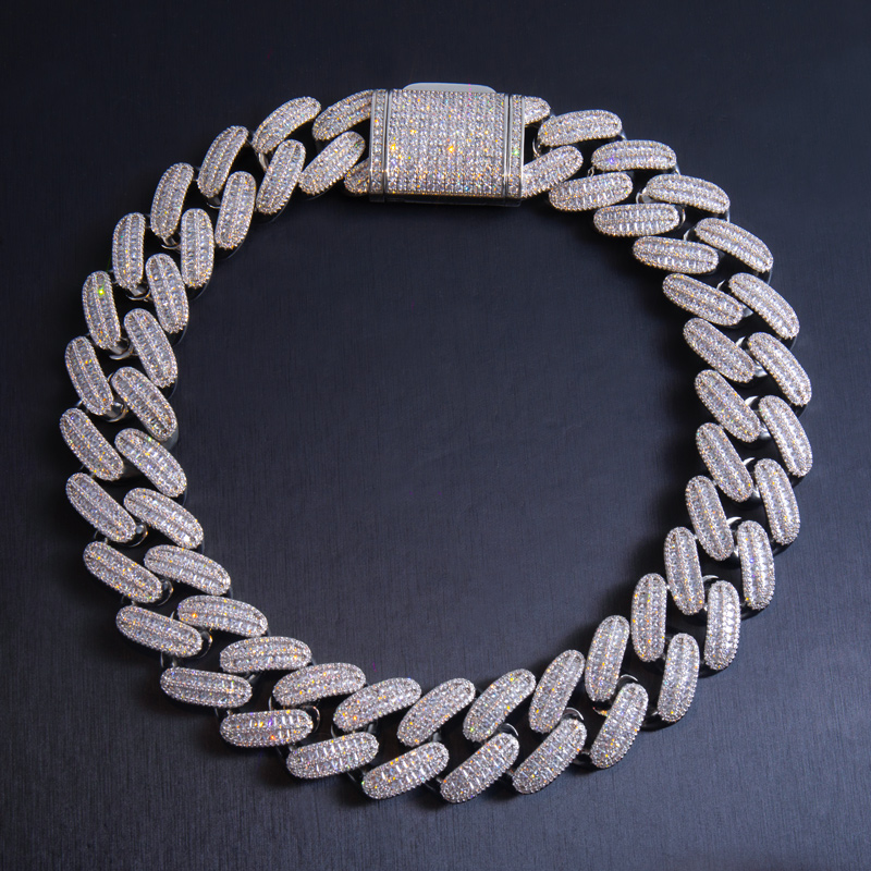 Iced Out 26mm Baguette Handset Cuban Chain