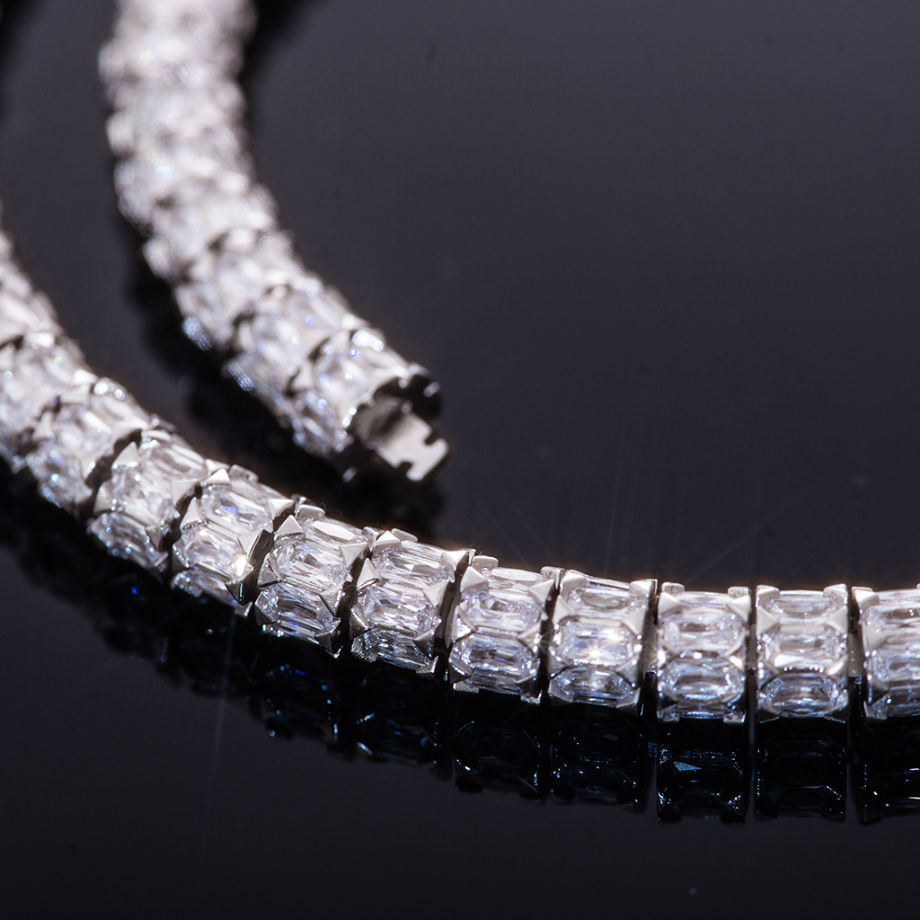 7mm Iced Out Baguette Fully Paved Snake Chain 7mm Iced Out Baguette Fully Paved Snake Chain