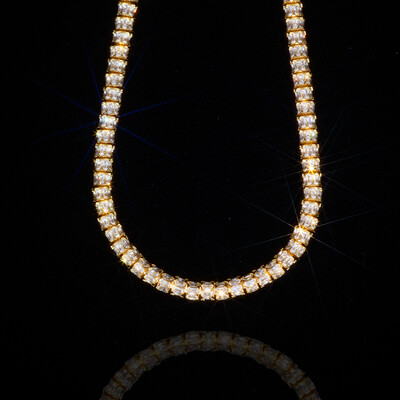 7mm Iced Out Baguette Fully Paved Snake Chain