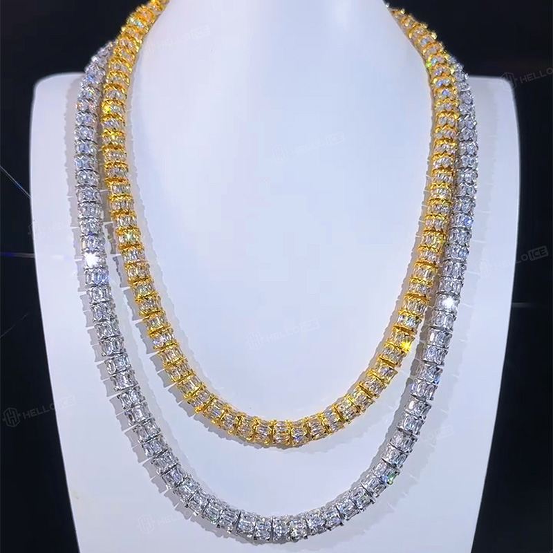 7mm Iced Out Baguette Fully Paved Snake Chain 7mm Iced Out Baguette Fully Paved Snake Chain
