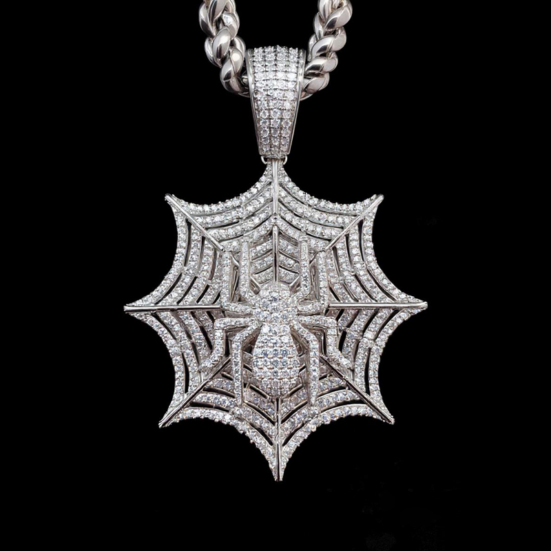 Iced Out Full Diamond Spider Pendant