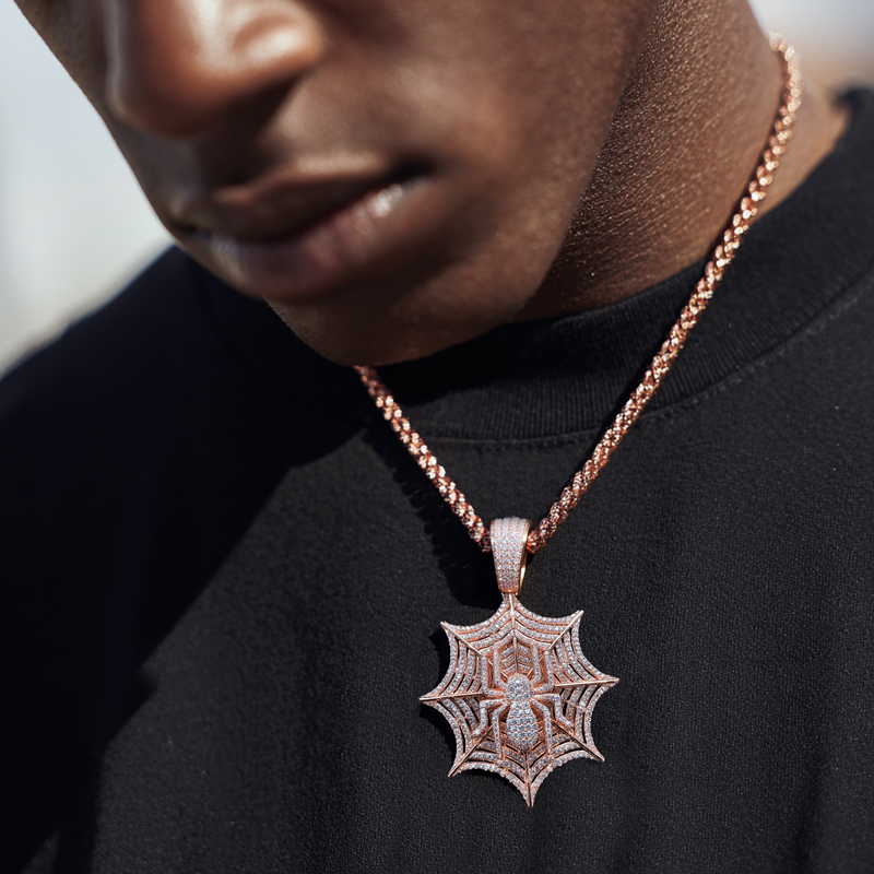 Iced Out Full Diamond Spider Pendant