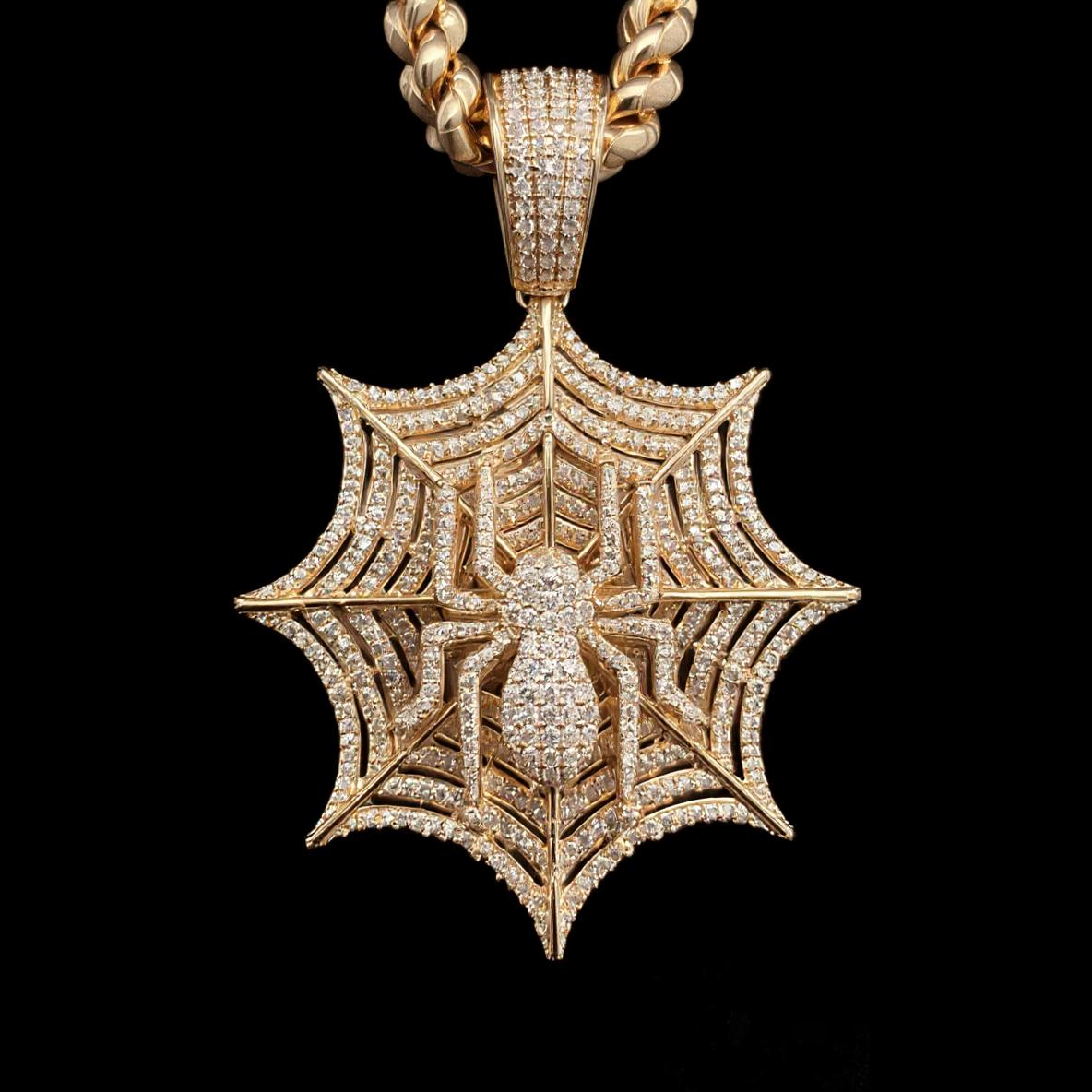 Iced Out Full Diamond Spider Pendant