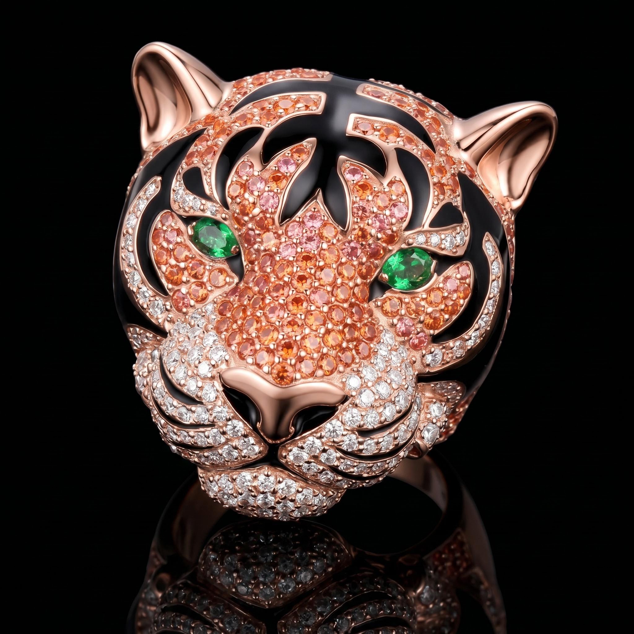 Iced Out Tiger Head Ring Iced Out Tiger Head Ring