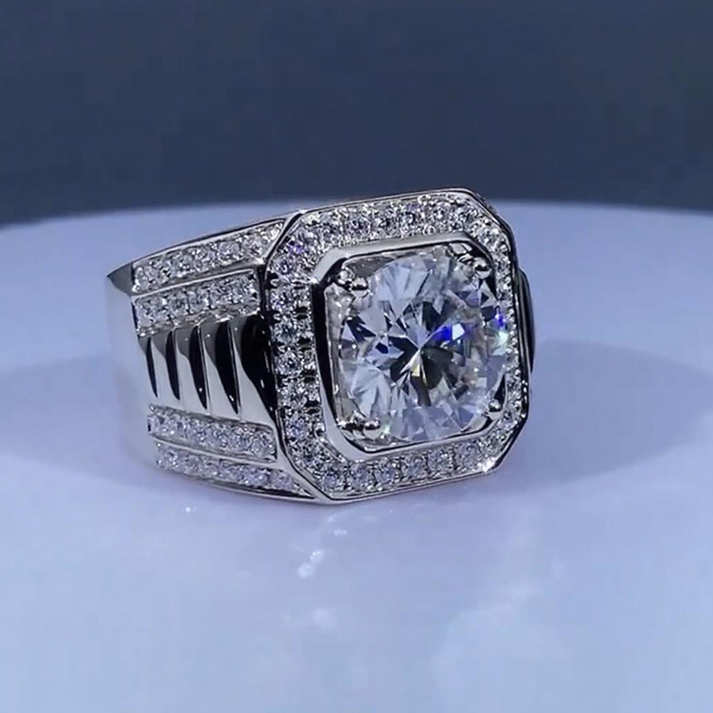 Iced Out 5.0 CT Round Cut Men's Ring