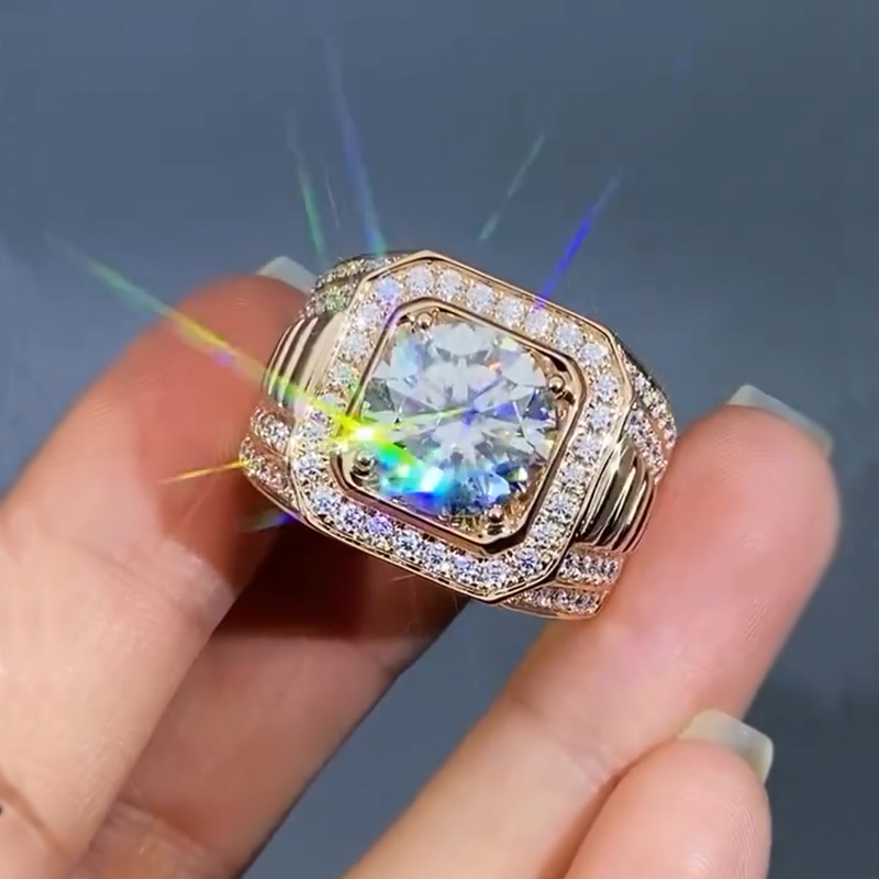 Iced Out 5.0 CT Round Cut Men's Ring