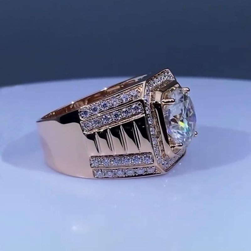 Iced Out 5.0 CT Round Cut Men's Ring