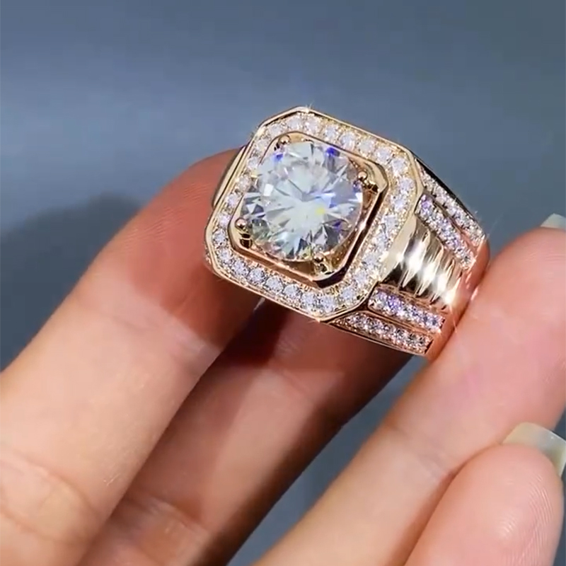 Iced Out 5.0 CT Round Cut Men's Ring