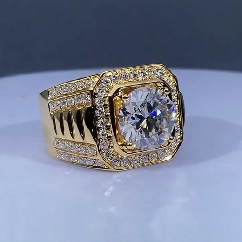 Iced Out 5.0 CT Round Cut Men's Ring