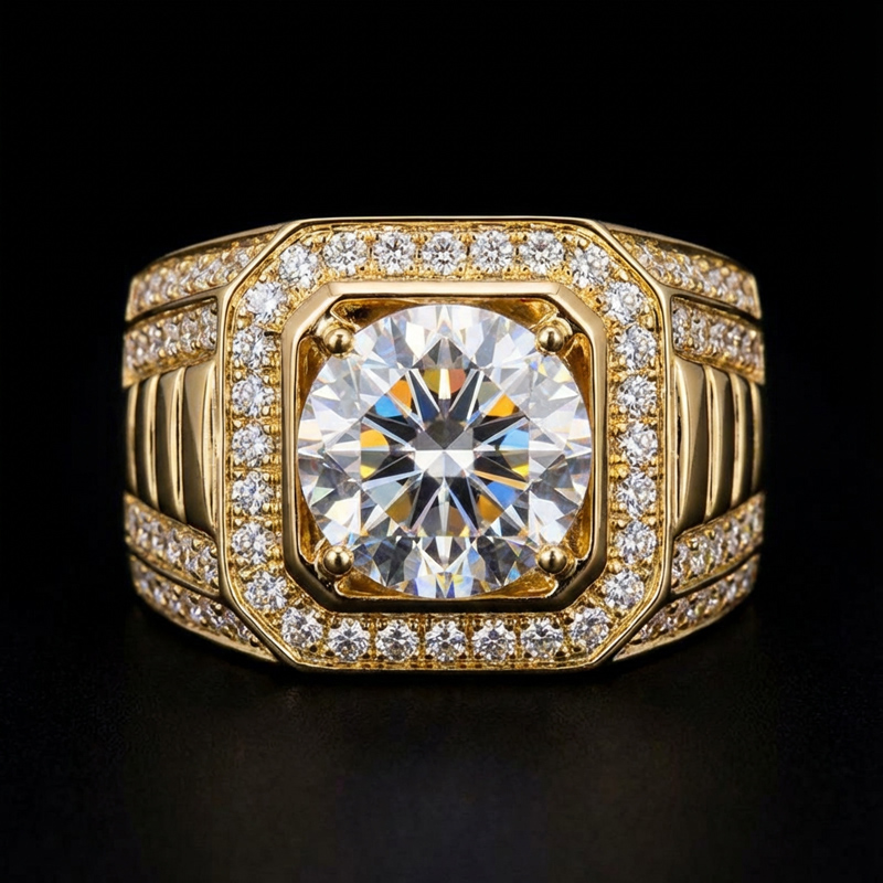 Iced Out 5.0 CT Round Cut Men's Ring