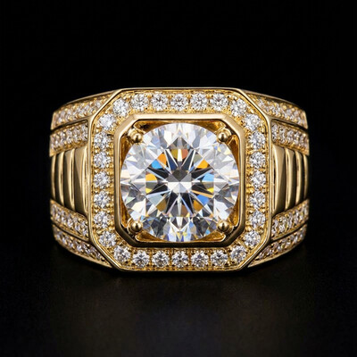 Iced Out 5.0 CT Round Cut Men's Ring
