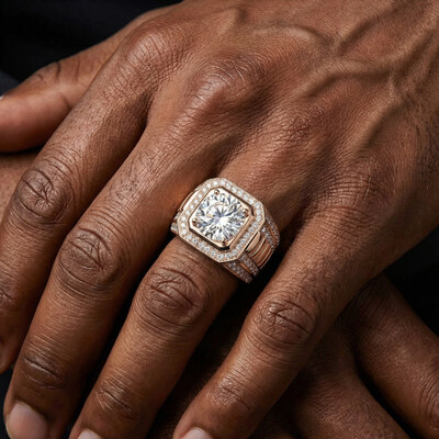 Iced Out 5.0 CT Round Cut Men's Ring