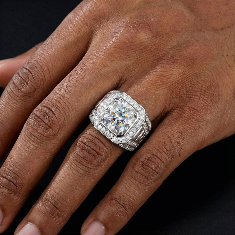 Iced Out 5.0 CT Round Cut Men's Ring