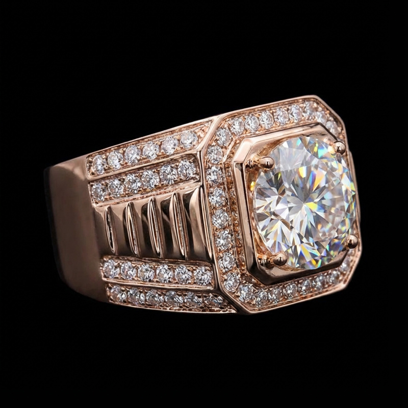 Iced Out 5.0 CT Round Cut Men's Ring