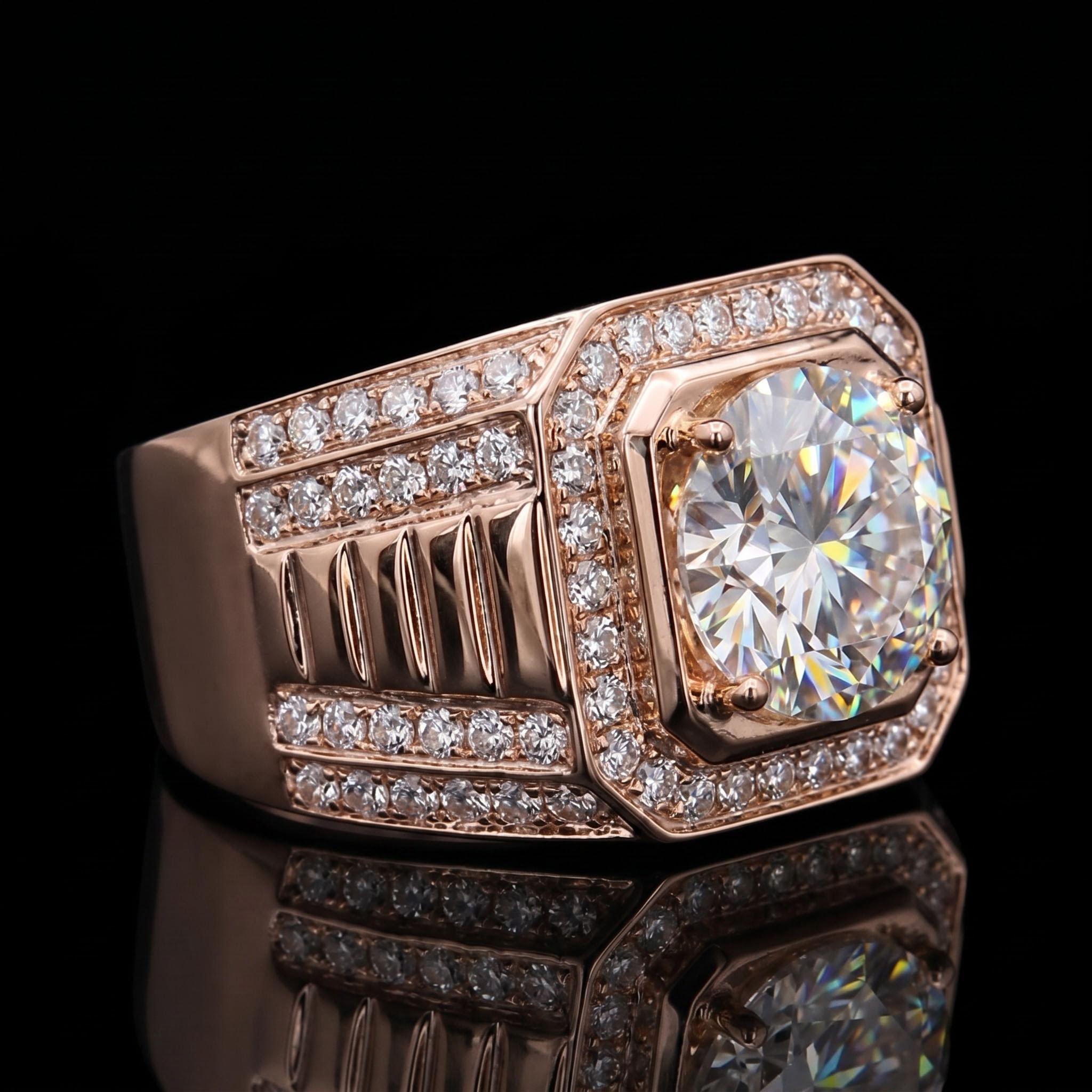 Iced Out 5.0 CT Round Cut Men's Ring Iced Out 5.0 CT Round Cut Men's Ring