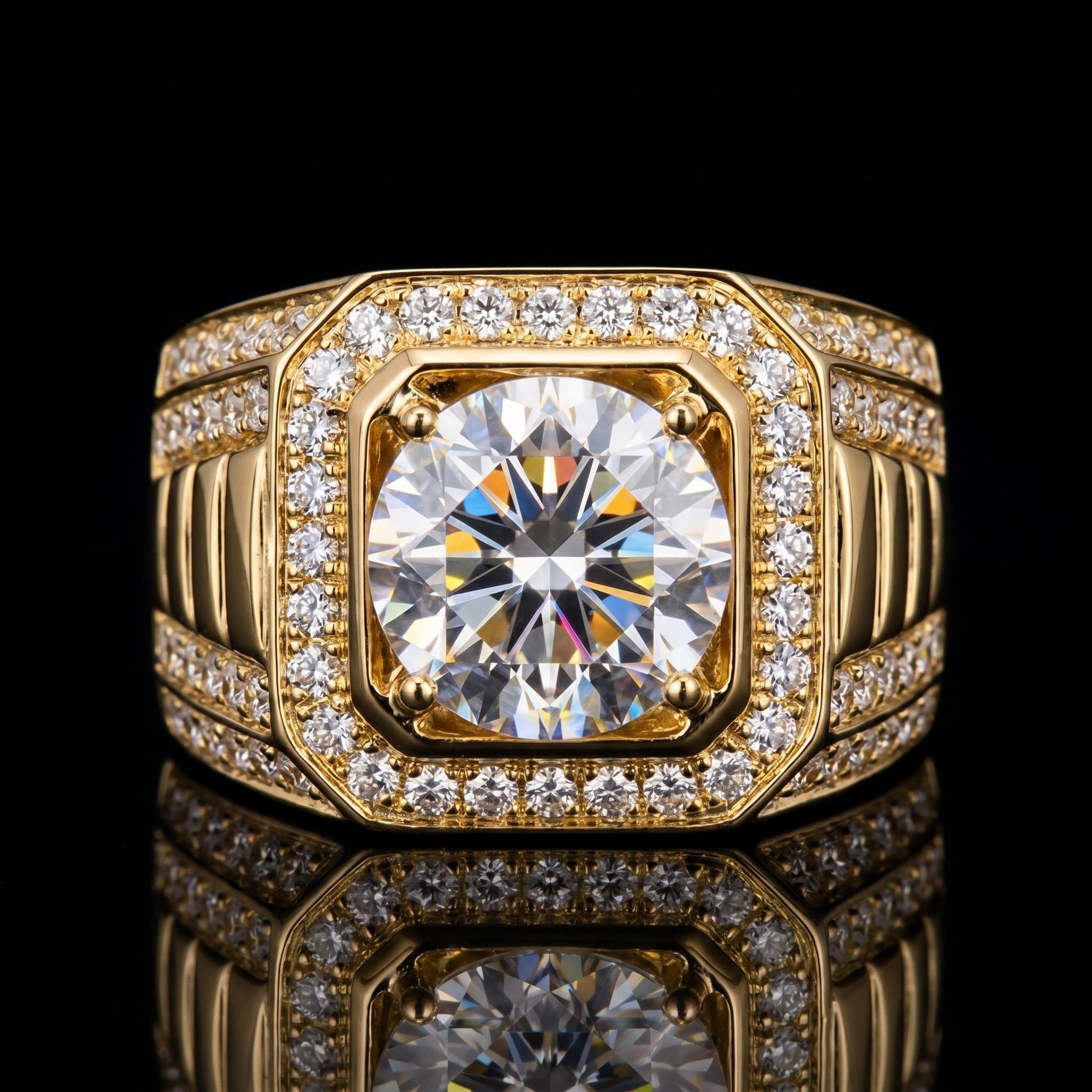 Iced Out 5.0 CT Round Cut Men's Ring Iced Out 5.0 CT Round Cut Men's Ring