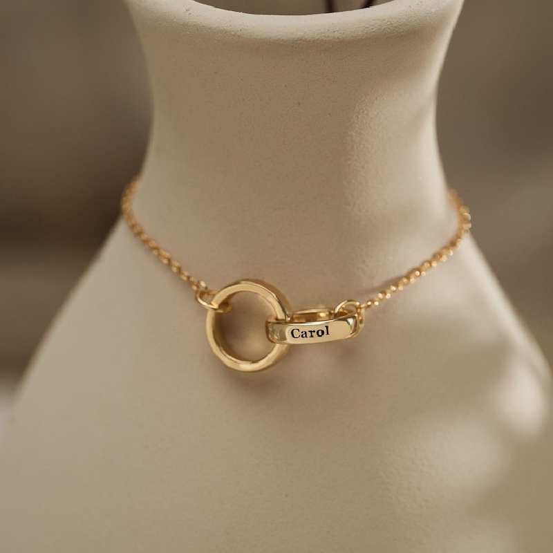 Customized Name Double Circular Bracelet Customized Name Double Circular Bracelet
