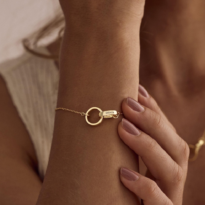 Customized Name Double Circular Bracelet Customized Name Double Circular Bracelet
