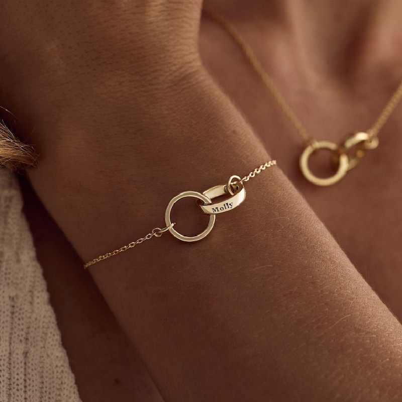 Customized Name Double Circular Bracelet Customized Name Double Circular Bracelet
