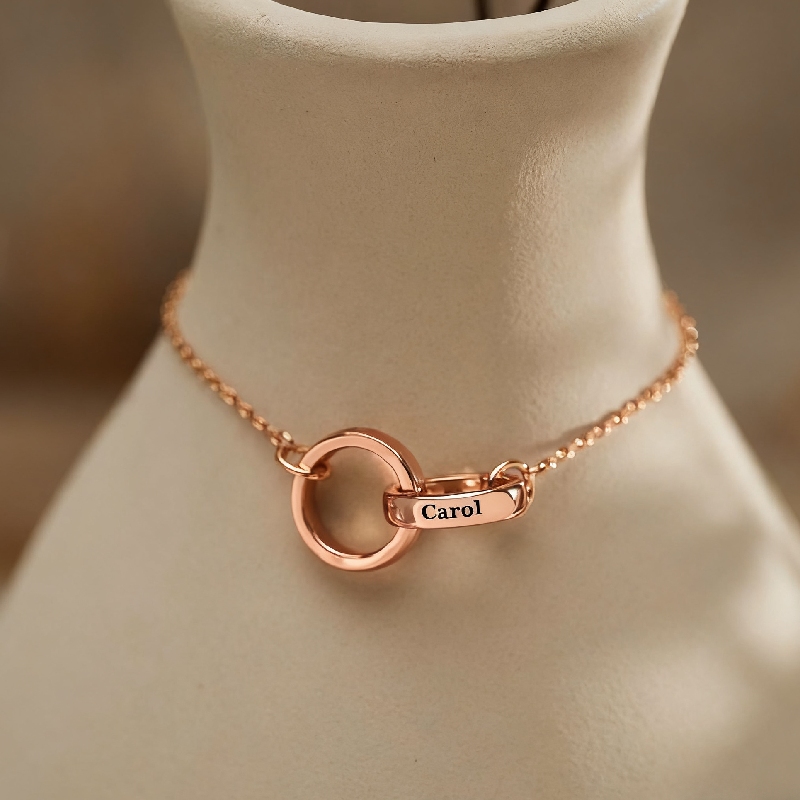 Customized Name Double Circular Bracelet Customized Name Double Circular Bracelet