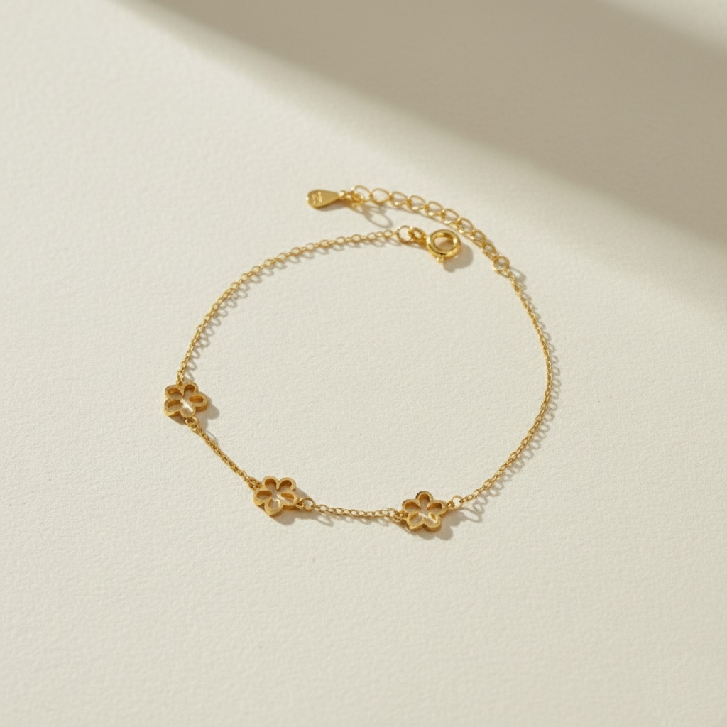 S925 Silver Light Luxury Flower Bracelet