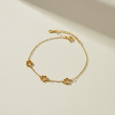 S925 Silver Light Luxury Flower Bracelet