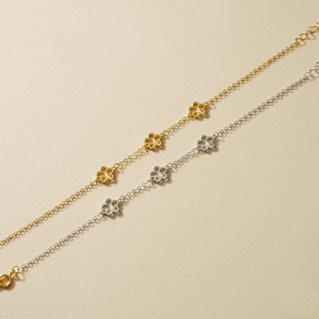 S925 Silver Light Luxury Flower Bracelet