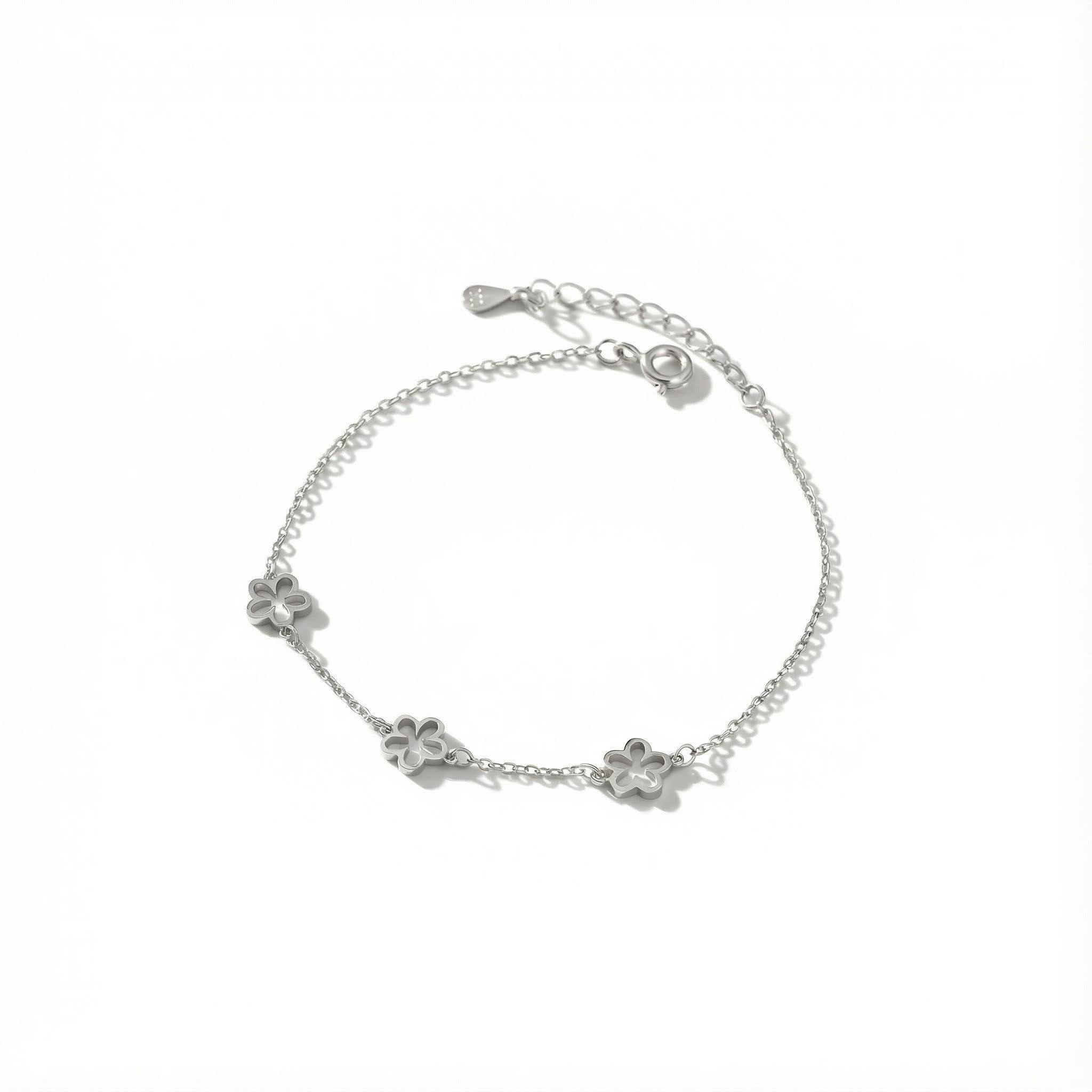S925 Silver Light Luxury Flower Bracelet
