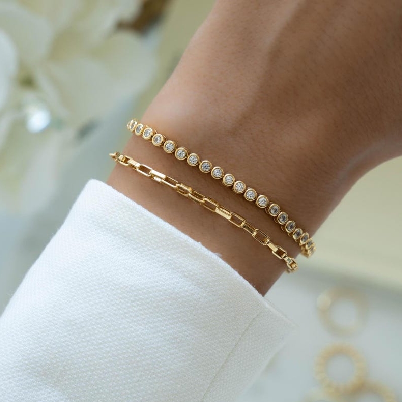 Round Cut Diamond-Accent  Bracelet