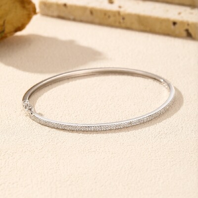 S925 Silver Crystallized Bangle Bracelet