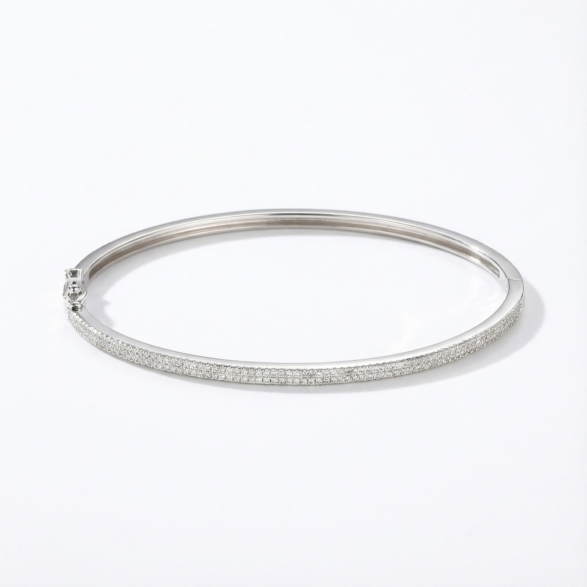 S925 Silver Crystallized Bangle Bracelet