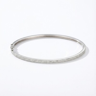 S925 Silver Crystallized Bangle Bracelet