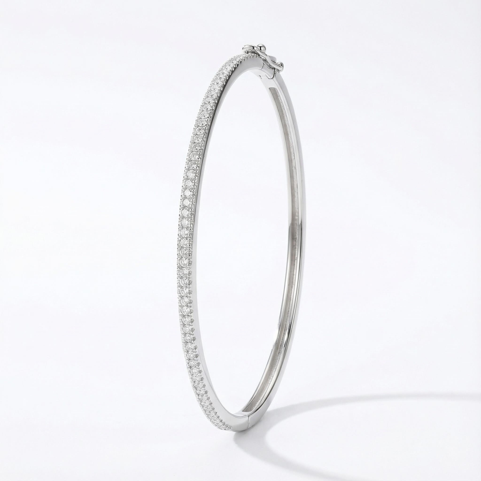 S925 Silver Crystallized Bangle Bracelet