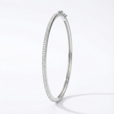 S925 Silver Crystallized Bangle Bracelet