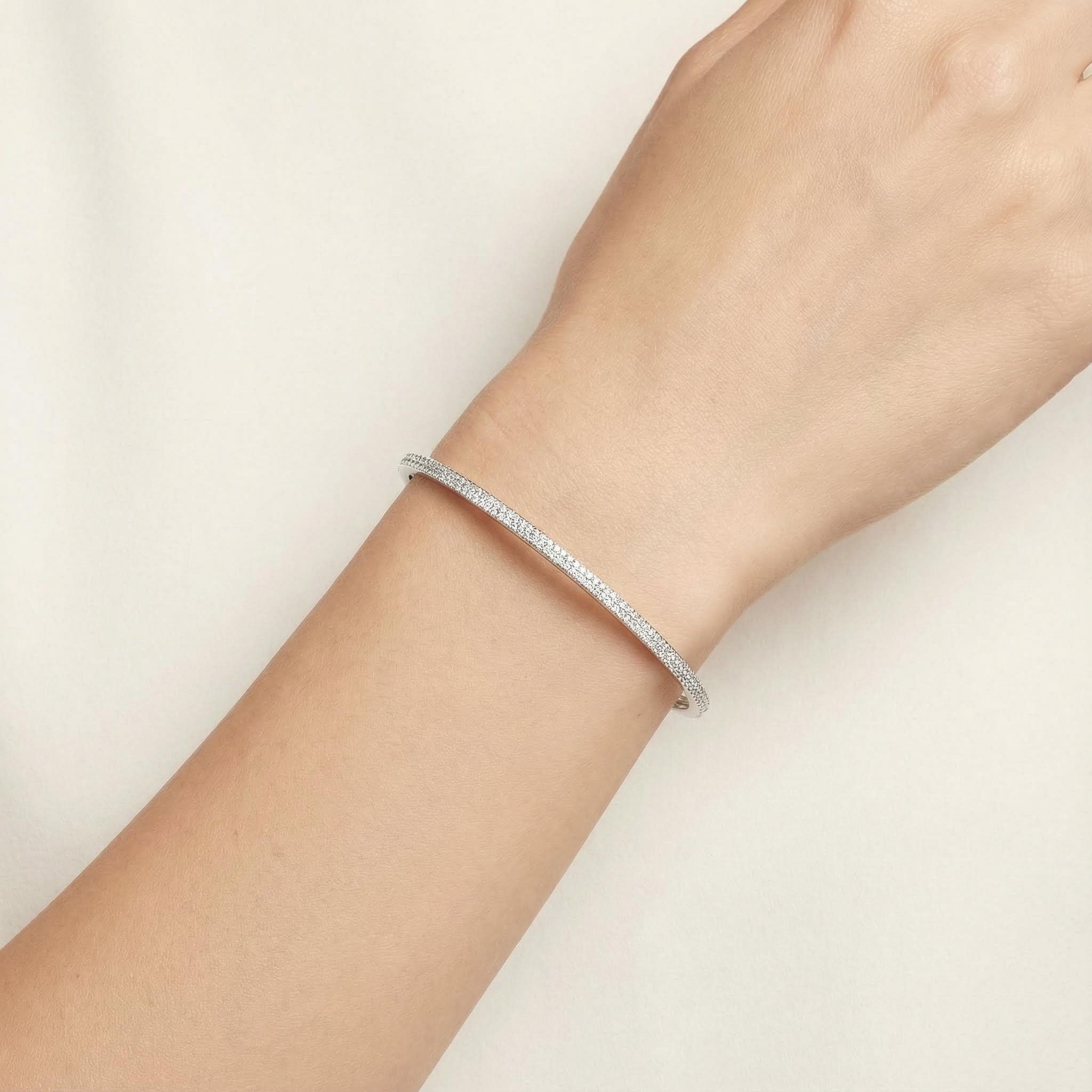 S925 Silver Crystallized Bangle Bracelet