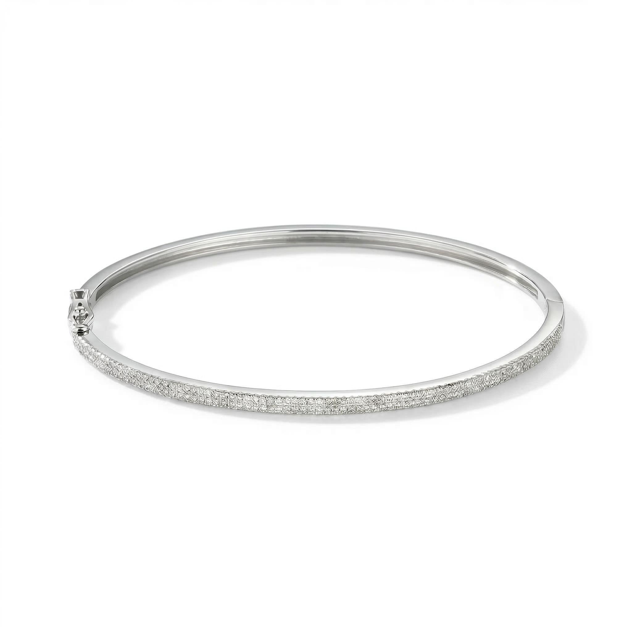 S925 Silver Crystallized Bangle Bracelet S925 Silver Crystallized Bangle Bracelet