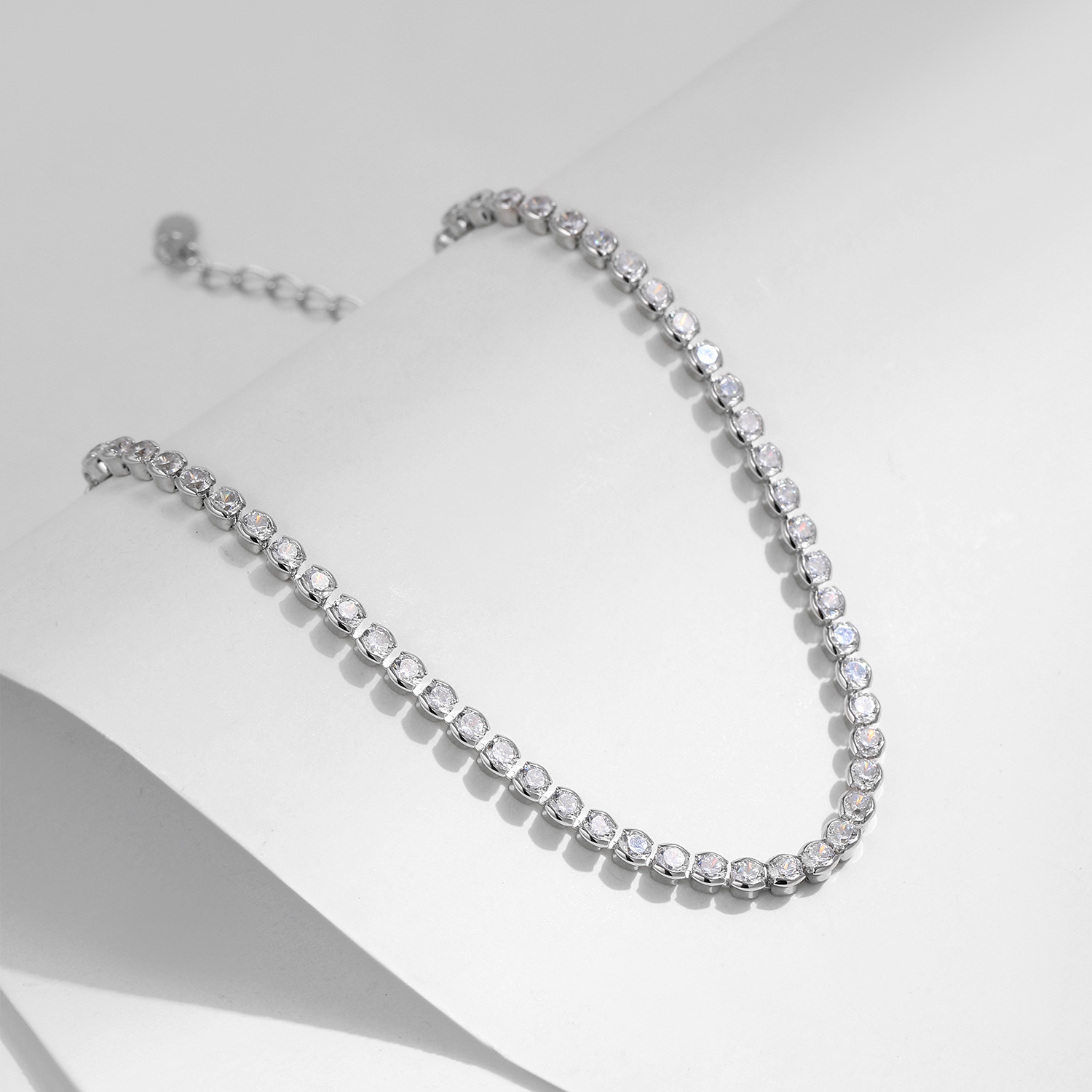 S925 Silver Sparkling Diamond Tennis Bracelets